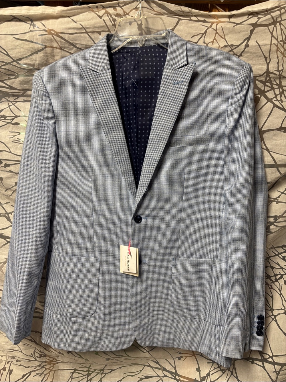 Isaac Mizrahi Light Blue Glen Plaid Blazer boys net size 20